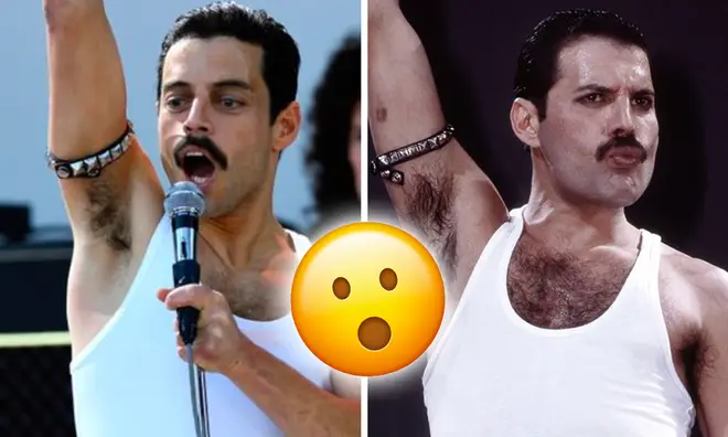 Rami Malek and Freddie Mercury