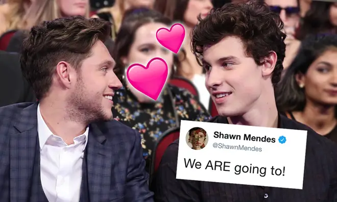 Shawn Mendes and Niall Horan working on a song together