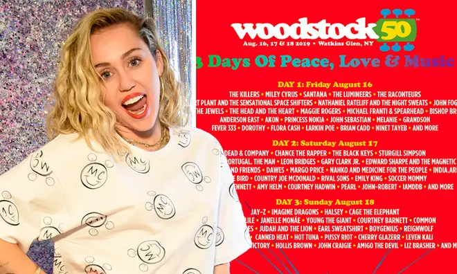 Woodstock 50 lineup announced, including Miley Cyrus