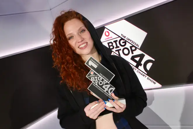 Jess Glynne with the Official Big Top 40 from Global trophy